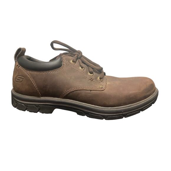 Skechers Segment Rilar Men\'s Work Comfort Shoes Relaxed Fit Brown Oxfords Sz 12 main image 4